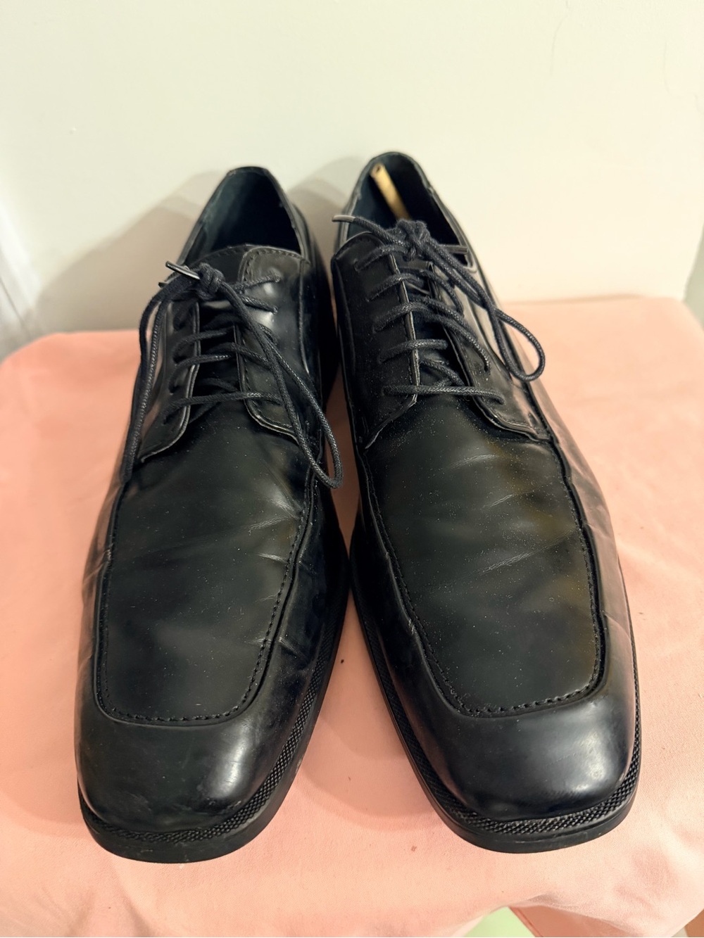 Calvin Klein Black Leather Lace-Up Derby Shoes